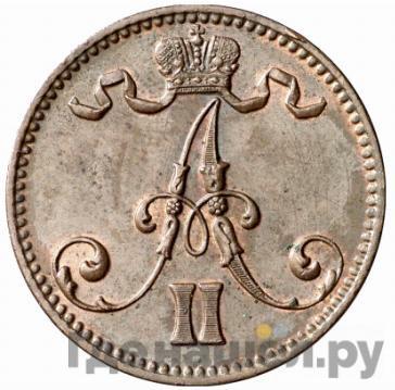 Реверс 5 пенни 1866 года Для Финляндии