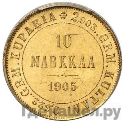 Аверс 10 марок 1905 года L Для Финляндии