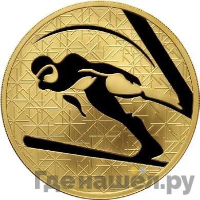 Аверс 200 рублей 2009 года ММД Зимние виды спорта прыжки с трамплина