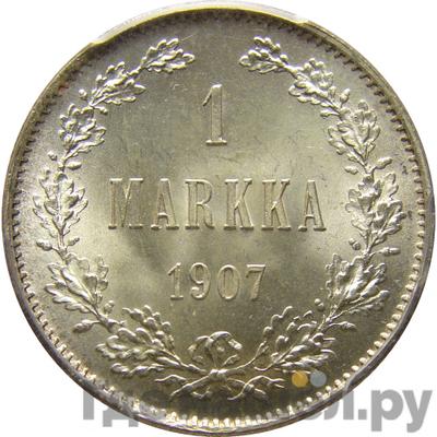 Аверс 1 марка 1907 года L Для Финляндии