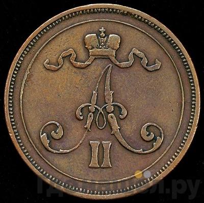 Реверс 10 пенни 1875 года Для Финляндии
