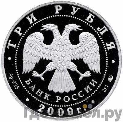 Реверс 3 рубля 2009 года ММД История денежного обращения России