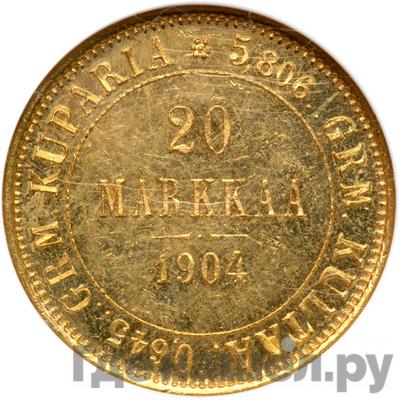 Аверс 20 марок 1904 года L Для Финляндии