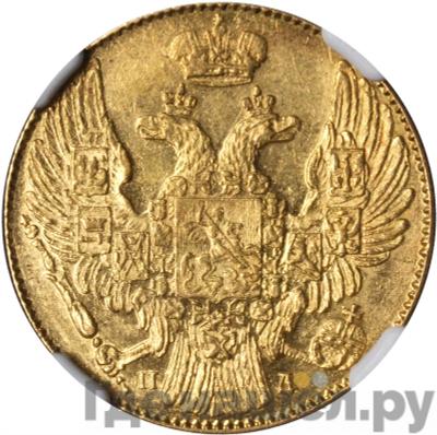 Реверс 5 рублей 1834 года СПБ ПД