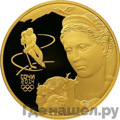 Аверс 1000 рублей 2014 года СПМД Олимпиада Сочи 2014 - Фауна