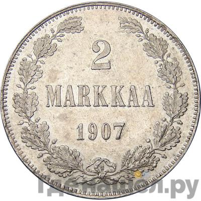 Аверс 2 марки 1907 года L Для Финляндии
