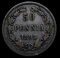 50 пенни 1893 года L Для Финляндии