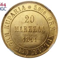 20 марок 1891 года L Для Финляндии