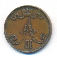 5 пенни 1889 года  Для Финляндии