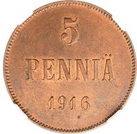 5 пенни 1916 года  Для Финляндии
