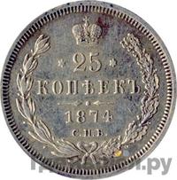 25 копеек 1874 года СПБ НI
