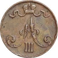 5 пенни 1889 года  Для Финляндии