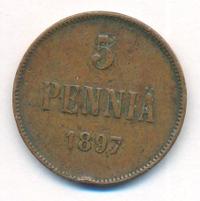 5 пенни 1897 года  Для Финляндии