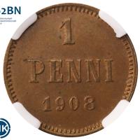 1 пенни 1908 года  Для Финляндии