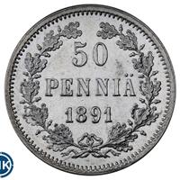50 пенни 1891 года L Для Финляндии