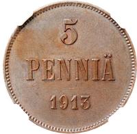 5 пенни 1913 года  Для Финляндии