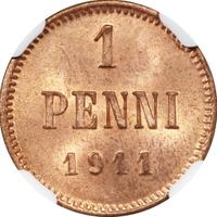 1 пенни 1911 года  Для Финляндии