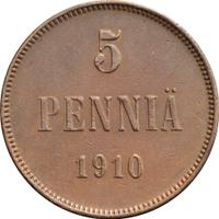 5 пенни 1910 года  Для Финляндии