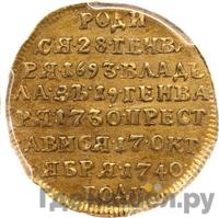 Жетон 1740 года