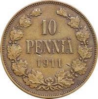 10 пенни 1911 года  Для Финляндии