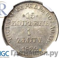15 копеек - 1 злотый 1832 года