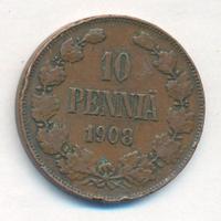 10 пенни 1908 года  Для Финляндии