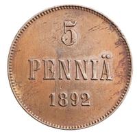 5 пенни 1892 года  Для Финляндии