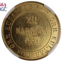 20 марок 1891 года L Для Финляндии