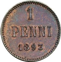 1 пенни 1893 года  Для Финляндии