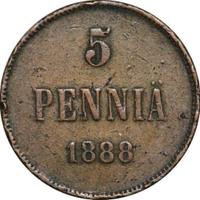 5 пенни 1888 года  Для Финляндии