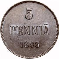5 пенни 1898 года  Для Финляндии
