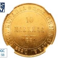 10 марок 1881 года S Для Финляндии