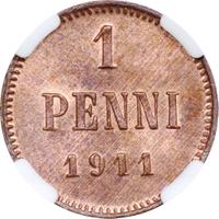 1 пенни 1911 года  Для Финляндии