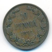 10 пенни 1891 года  Для Финляндии
