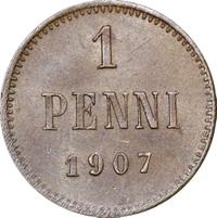 1 пенни 1907 года  Для Финляндии
