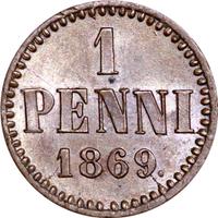 1 пенни 1869 года  Для Финляндии