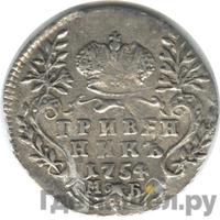 Гривенник 1754 года