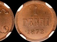 1 пенни 1872 года  Для Финляндии