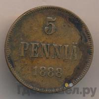 5 пенни 1888 года  Для Финляндии