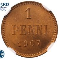 1 пенни 1907 года  Для Финляндии