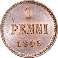 1 пенни 1909 года  Для Финляндии