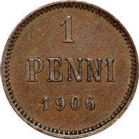 1 пенни 1906 года  Для Финляндии