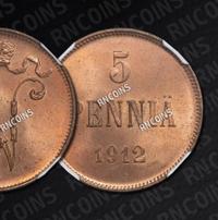 5 пенни 1912 года  Для Финляндии