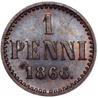 1 пенни 1866 года  Для Финляндии