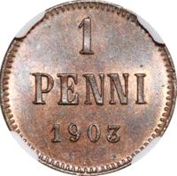 1 пенни 1903 года  Для Финляндии