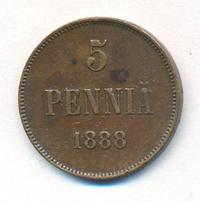 5 пенни 1888 года  Для Финляндии