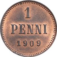 1 пенни 1909 года  Для Финляндии