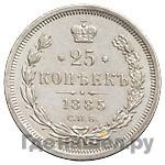 25 копеек 1885 года СПБ АГ