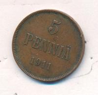 5 пенни 1911 года  Для Финляндии