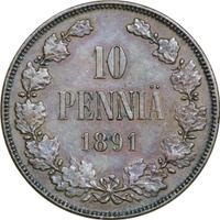 10 пенни 1891 года  Для Финляндии
